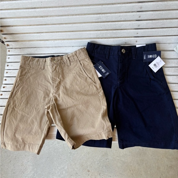Boys crown & ivy school uniform shorts navy and khaki adjustable waist sz 10 NWT - Picture 2 of 4